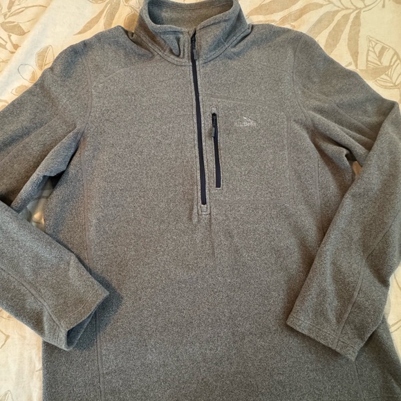 L.L. Bean Men's Trail Fleece Quarter-Zip jacket in Gray. Size M. - Picture 1 of 7